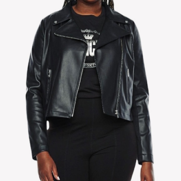 Juicy Couture Jackets & Blazers - JUICY COUTURE • Black Faux Leather Moto Jacket